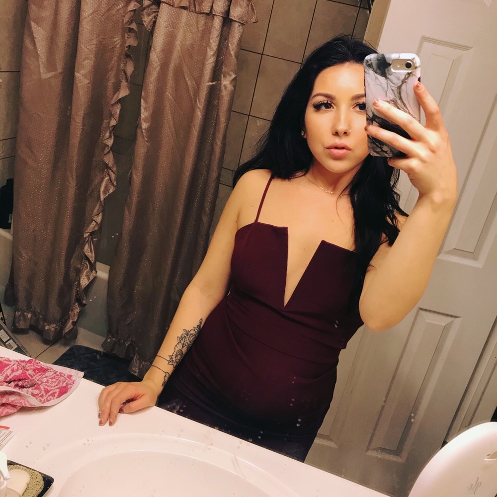 Maroon Asymmetrical dress